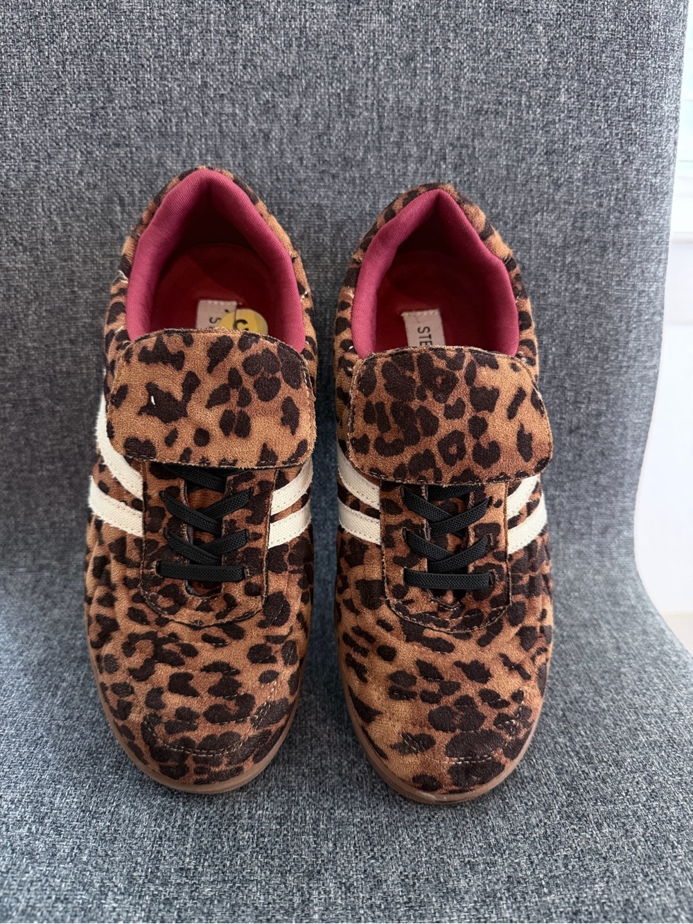 Leopard Print Sneakers with White Stripes